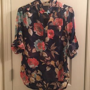Sheer floral blouse